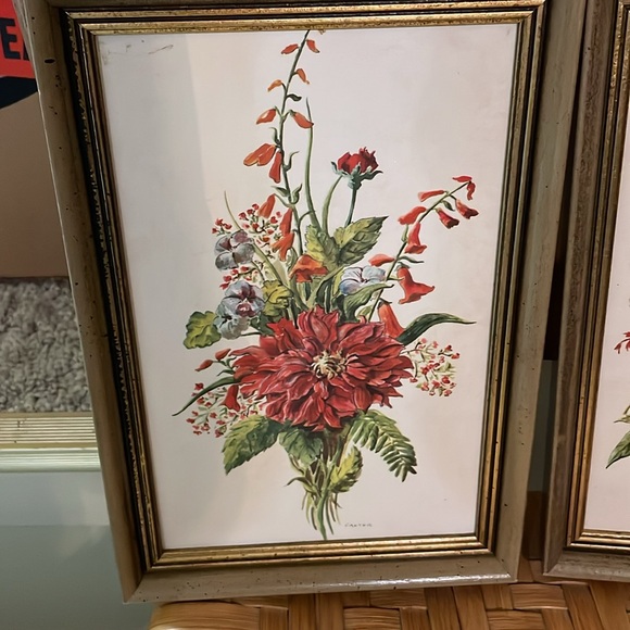 Red Floral Framed Prints - Picture 3 of 4